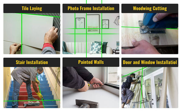 360° Horizontal & Vertical Line Cross Self Leveling Laser Level Rotatable 360 Degree For Building /Picture Hanging With Tripod / 2 Batteries / Carrying Pouch