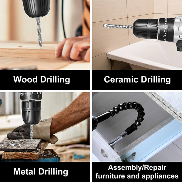 CONENTOOL | 21V Cordless Drill/Screwdriver Set With 2 Batteries And 28 Accessories