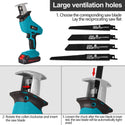 21V Cordless Reciprocating Saw With 2 Rechargeable Batteries, 4X Saw Blades | CONENTOOL