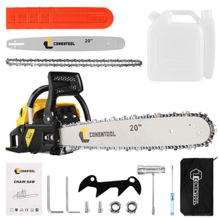 Conentool 2.2kW 2-Stroke 52CC Engine Petrol Chainsaw, With 20-inch Metal Chainsaw Blade And 550ml Large Capacity Fuel Tank