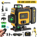 CONENTOOL LL03-ZC 16-Line Laser Level, 4*360° Full Layout, Self-Levelling Line Laser, Remote Cotrol, 2 x 3600 mAh Battery 10pcs accessories 1M Tripod