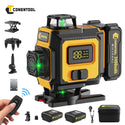 CONENTOOL LL03-ZC 16-Line Laser Level, 4*360° Full Layout, Self-Levelling Line Laser, Remote Cotrol, 2 x 2400 mAh Battery 6pcs accessories