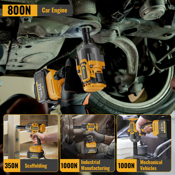 Conentool CTIW-W21V-019 21V Drill Driver Set, Electric wrench, With 2X 4000mAh Batteries, 1000 N.m 11pcs Wrench Accessories, 3ADJUSTABLE TORQUE MODES