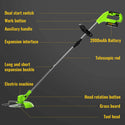 CONENTOOL D1001 Cordless Strimmer Grass Trimmer Cutter Garden Lawn Edger +2 Rechargeable Battery, 2000mAh
