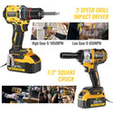 Conentool CTCD-W21V-012 21V Drill Driver Set, Wrench + Screwdriver Combination: 16 pcs Accessories, With 2X 4000mAh Batteries, Wrench: 350-400 N.m / Electric drill: 55 N.m