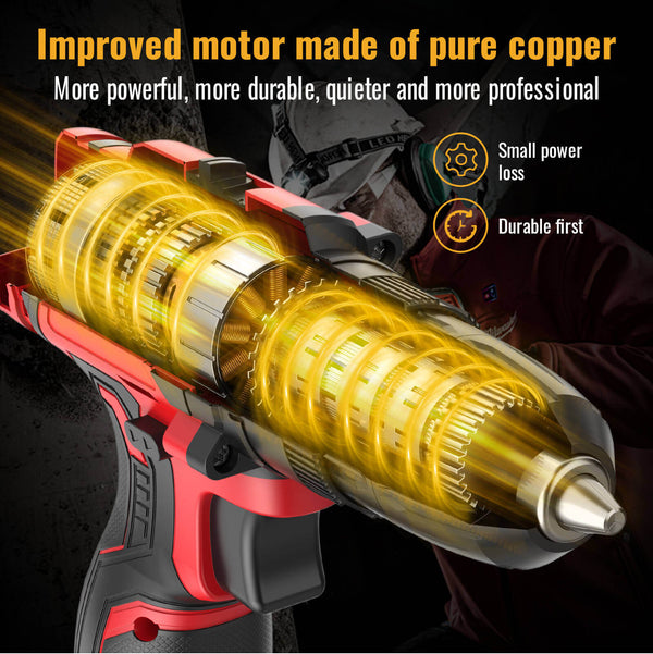 Conentool 12V Drill Driver Set, Electric Screwdriver with 2X 2000mAh Batteries, 35 N.m 34PCS Combi Drill, 25+1 Adjustable Clutch