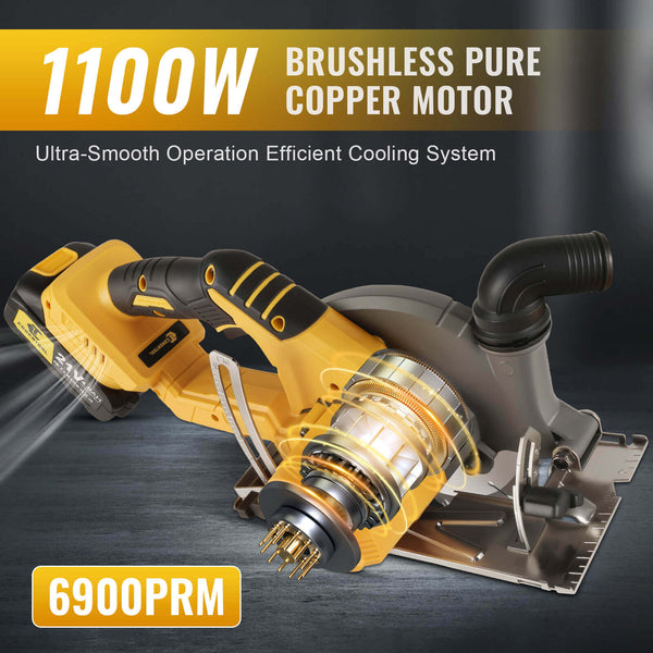 CONENTOOL LJF-03 Handheld Cordless Circular Saw, Equipped With Brushless Motor and Safety Lock 2*4000mAh