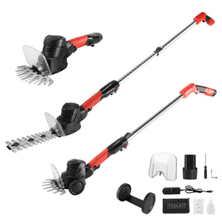 CONENTOOL 2 In 1 In-cordless hedge Trimmer, 12V Rod Hedge Shears With Battery And Charger, 2000mAh Electric Hedge Trimmer