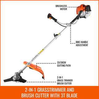 CONENTOOL WS-52-2C 2-IN-1 GRASSTRIMMER AND BRUSH CUTTER WITH 3T BLADE Suitable For Yards & Gardens