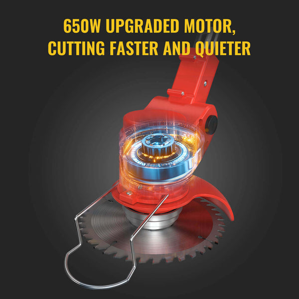 CONENTOOL D1002 21V Cordless Strimmer Grass Trimmer Cutter Garden Lawn Edger +2 Rechargeable Battery, 2000mAh