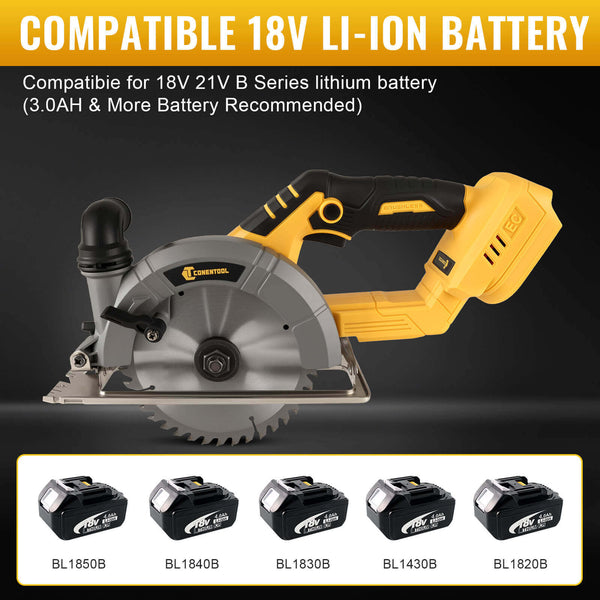 CONENTOOL LJF-03 Handheld Cordless Circular Saw, Equipped With Brushless Motor and Safety Lock 2*4000mAh