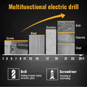 Conentool 12V Drill Driver Set, Electric Screwdriver with 2X 2000mAh Batteries, 35 N.m 34PCS Combi Drill, 25+1 Adjustable Clutch