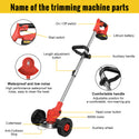 CONENTOOL D1003 21V Cordless Strimmer Grass Trimmer Cutter Garden Lawn Edger +2 Rechargeable Battery, 2000mAh, Suitable For Yards & Gardens
