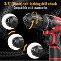 Conentool 12V Drill Driver Set, Electric Screwdriver with 2X 2000mAh Batteries, 35 N.m 34PCS Combi Drill, 25+1 Adjustable Clutch