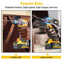 Conentool CTCD-W21V-012 21V Drill Driver Set, Wrench + Screwdriver Combination: 16 pcs Accessories, With 2X 4000mAh Batteries, Wrench: 350-400 N.m / Electric drill: 55 N.m