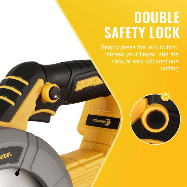 CONENTOOL LJF-03 Handheld Cordless Circular Saw, Equipped With Brushless Motor and Safety Lock 2*4000mAh