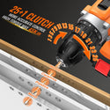 Conentool CTCD-Y21V-009 21V Drill Driver Set, Electric Screwdriver with 2X 2000mAh Batteries, 45 N.m 36PCS Combi Drill, 25+1 Adjustable Clutch