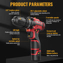 Conentool 12V Drill Driver Set, Electric Screwdriver with 2X 2000mAh Batteries, 35 N.m 34PCS Combi Drill, 25+1 Adjustable Clutch