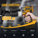 Conentool CTIW-W21V-014 21V Drill Driver Set, 2-in-1 Multifunctional Impact Wrench, With 2X 4000mAh Batteries, 680 N.m 12pcs Wrench Accessories