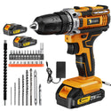 Conentool CTCD-Y21V-015 21V Drill Driver Set, Electric Screwdriver with 2X 2000mAh Batteries, 45 N.m 38PCS Combi Drill, 25+1 Adjustable Clutch