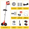 CONENTOOL D1003 21V Cordless Strimmer Grass Trimmer Cutter Garden Lawn Edger +2 Rechargeable Battery, 2000mAh, Suitable For Yards & Gardens