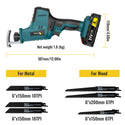 CONENTOOL Reciprocating Saw 21V/1280w, 0-3000 RPM Cordless Electric Reciprocating Saw with 2X 2500mAh Batteries, 15mm Cutting Width, Tool-Free Blade Change