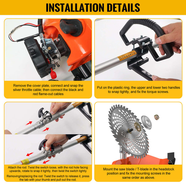 CONENTOOL WS-52-5C 5 in 1 Hedge Trimmer Multi Tool Petrol Strimmer BrushCutter Garden Chainsaw