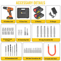 Conentool CTCD-Y21V-009 21V Drill Driver Set, Electric Screwdriver with 2X 2000mAh Batteries, 45 N.m 36PCS Combi Drill, 25+1 Adjustable Clutch