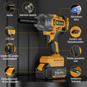 Conentool CTIW-W21V-019 21V Drill Driver Set, Electric wrench, With 2X 4000mAh Batteries, 1000 N.m 11pcs Wrench Accessories, 3ADJUSTABLE TORQUE MODES