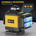 CONENTOOL 16-Line Laser Level, 4*360° Full Layout, Self-Levelling Line Laser, Remote Cotrol, 2 x 2400 mAh Battery 6pcs accessories
