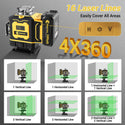 CONENTOOL LL02-G 16-Line Laser Level, 4*360° Full Layout, Self-Levelling Line Laser, Remote Cotrol, 2 x 2400 mAh Battery 6pcs accessories