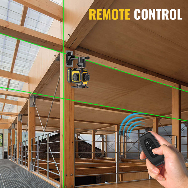 CONENTOOL LL03-ZC 16-Line Laser Level, 4*360° Full Layout, Self-Levelling Line Laser, Remote Cotrol, 2 x 2400 mAh Battery 8pcs accessories 1M Tripod