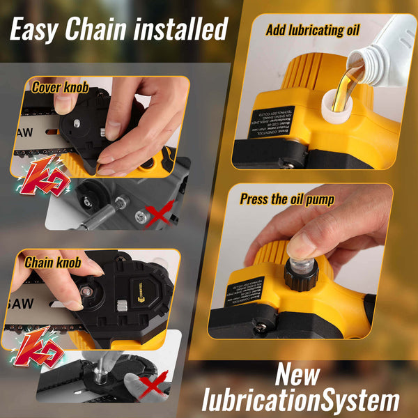 CONENTOOL CSE-06 6 Inch Mini Chainsaw Cordless Handheld With Safety Lock 2*2000mAh