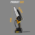 CONENTOOL CSE-06 6 Inch Mini Chainsaw Cordless Handheld With Safety Lock 2*2000mAh