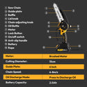 CONENTOOL CSE-06 6 Inch Mini Chainsaw Cordless Handheld With Safety Lock 2*2000mAh