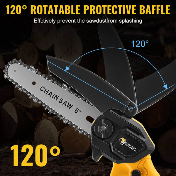 CONENTOOL CSE-05 6In Mini Chainsaw Cordless Handheld With Safety Lock 2*2000mAh