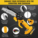 CONENTOOL CSE-05 6In Mini Chainsaw Cordless Handheld With Safety Lock 2*2000mAh