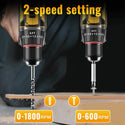 Conentool CTCD-W21V-004 21V Drill Driver Set, 3-in-1 System Electric Screwdriver with 2X 2000mAh Batteries, 52 N.m 27PCS Combi Drill, 28+3Torque Adjustment