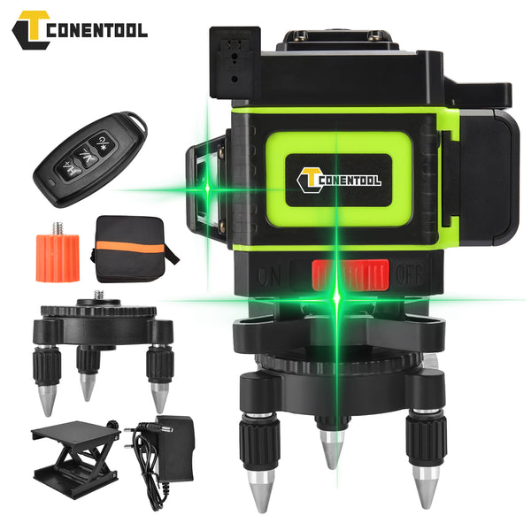 Remote Control Self Adjustable Laser Level 12 Line 3D Green | CONENTOOL