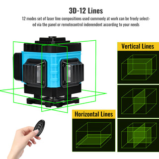 Remote Control Self Adjustable Laser Level 12 Line 3D Blue | CONENTOOL