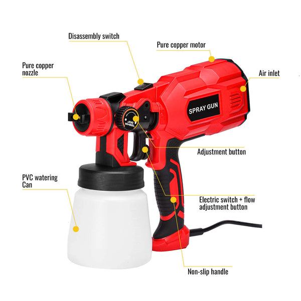 Electric Paint Sprayer Adjustable High Power HVLP Gun 800 ml | CONENTOOL
