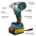 21 V Brushless Cordless Max Impact Wrench Driver, 2 Speed Mode, 5 Outlets, LED Lights 6000 mA | CONENTOOL