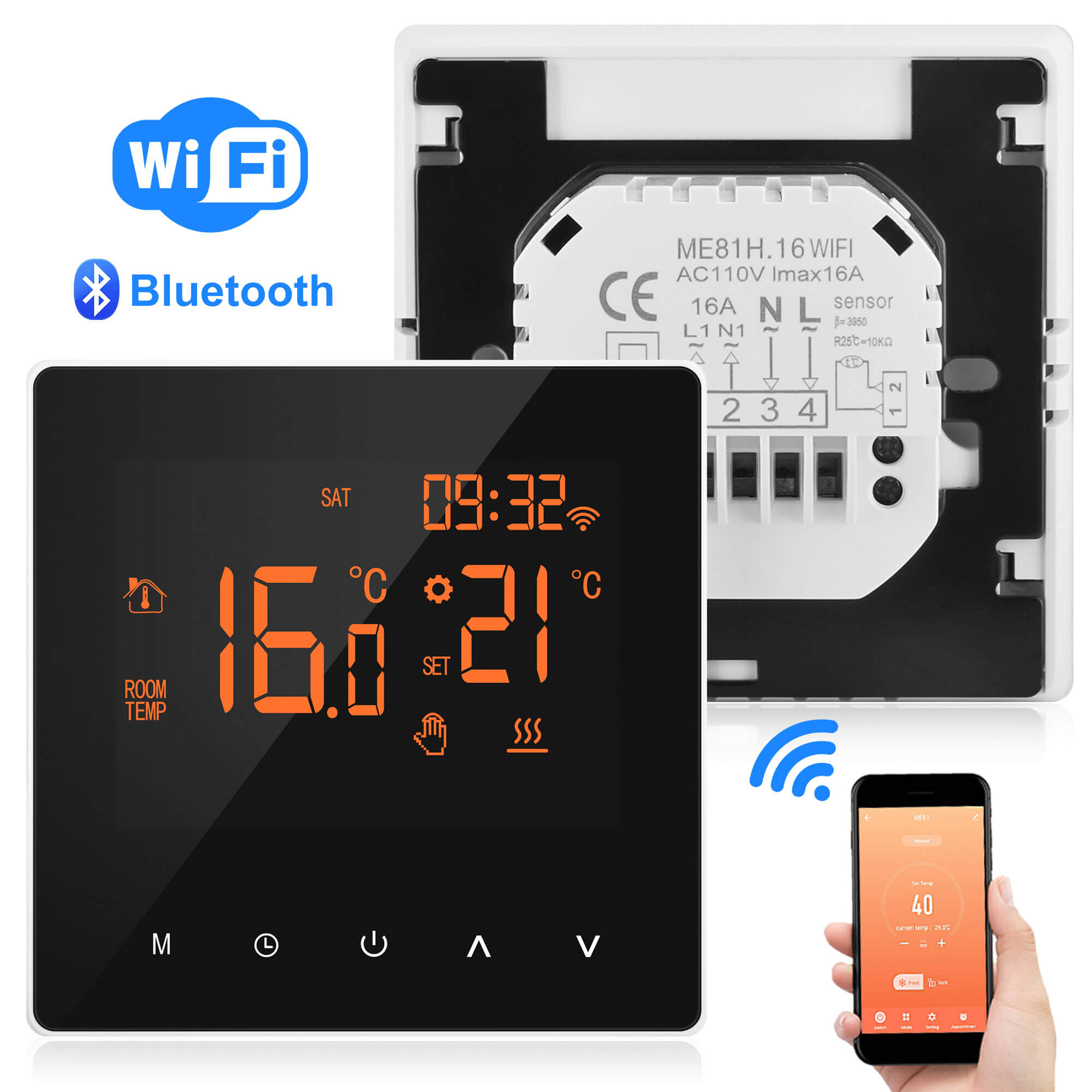 CONENTOOL Smart Thermostat: WLAN Raumthermostat Für Fußbodenheizung – Digital, 230V, Mit LCD